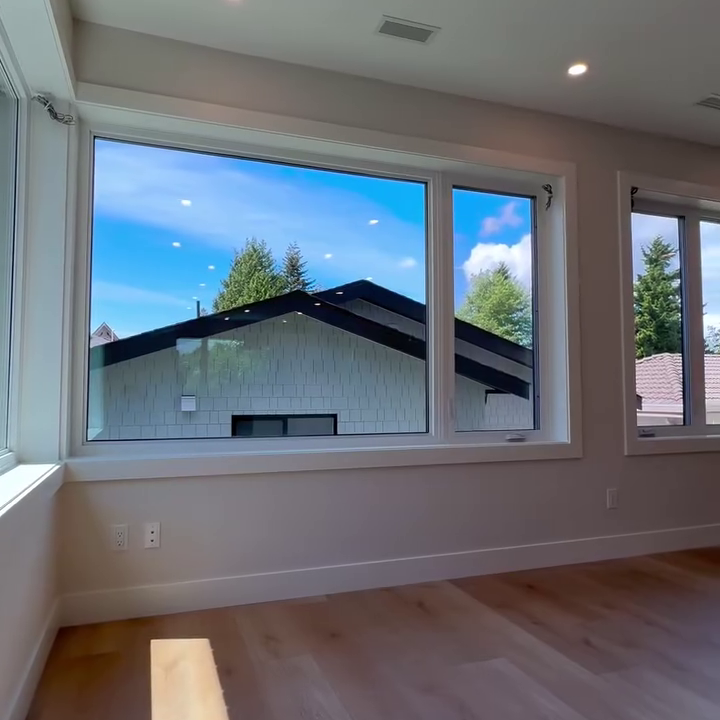 Large newly installed window seen from inside